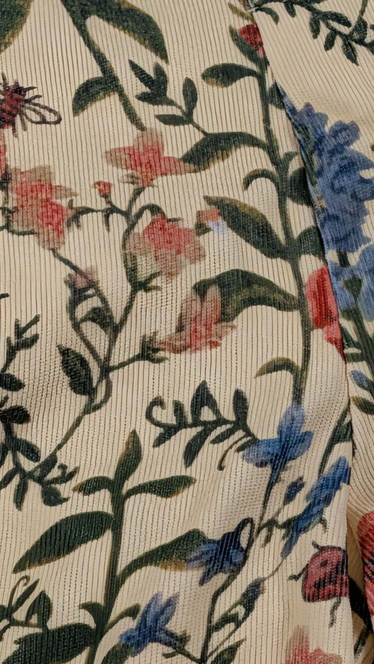 Vintage Floral Print Corduroy Overalls Jumpsuit - Picture 3 of 7